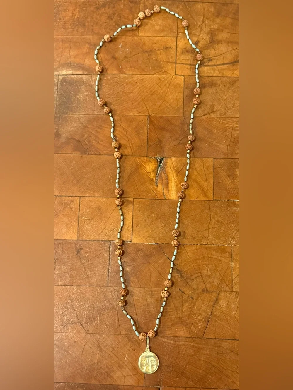 Cleopatra’s bling Rudraska Mala Necklace with Gold Pendant